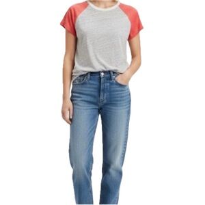 MADEWELL Linen Slub Baseball Short Sleeve Crewneck T-shirt Large (fits M)